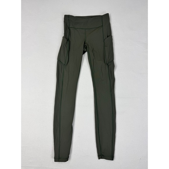 lululemon athletica Pants - Lululemon Speed Up Full length Tight Olive Green Running Leggings Pockets Size 4